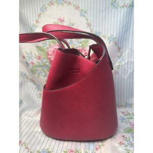 K. Carroll Dark Pink Bucket Bag Purse 8x7" Faux Leather Small Shoulder Tote